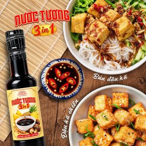 [Tặng nước tương Shiitake 125ml] Combo 6 chai Nước tương 3 trong 1 Làng Chài Xưa từ trái thơm nấm ngọt và đậu nành chai nhựa 250ml