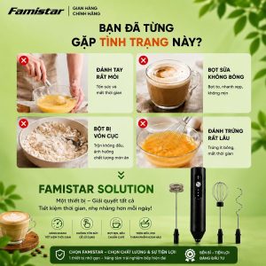 Máy Tạo Bọt Sữa Cầm Tay -Máy Đánh Trứng - trộn bột Mini 3 IN 1