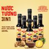 [Tặng nước tương Shiitake 125ml] Combo 6 chai Nước tương 3 trong 1 Làng Chài Xưa từ trái thơm nấm ngọt và đậu nành chai nhựa 250ml