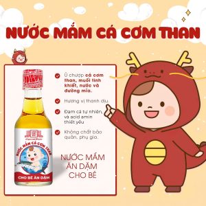 [LỐC 4 CHAI] NƯỚC MẮM CÁ CƠM THAN LÀNG CHÀI XƯA CHO BÉ ĂN DẶM TỪ 12 THÁNG TUỔI, AN TOÀN, NHIỀU CÁ ÍT MUỐI CHỨA NHIỀU ACID AMIN 60ML/CHAI - LÀNG CHÀI XƯA