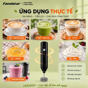 Máy Tạo Bọt Sữa Cầm Tay -Máy Đánh Trứng - trộn bột Mini 3 IN 1