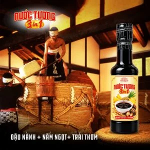 [Tặng nước tương Shiitake 125ml] Combo 6 chai Nước tương 3 trong 1 Làng Chài Xưa từ trái thơm nấm ngọt và đậu nành chai nhựa 250ml