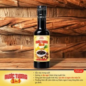 [Tặng nước tương Shiitake 125ml] Combo 6 chai Nước tương 3 trong 1 Làng Chài Xưa từ trái thơm nấm ngọt và đậu nành chai nhựa 250ml
