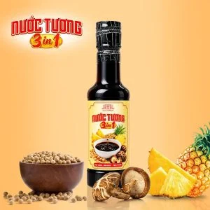 [Tặng nước tương Shiitake 125ml] Combo 6 chai Nước tương 3 trong 1 Làng Chài Xưa từ trái thơm nấm ngọt và đậu nành chai nhựa 250ml