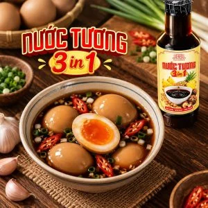 [Tặng nước tương Shiitake 125ml] Combo 6 chai Nước tương 3 trong 1 Làng Chài Xưa từ trái thơm nấm ngọt và đậu nành chai nhựa 250ml
