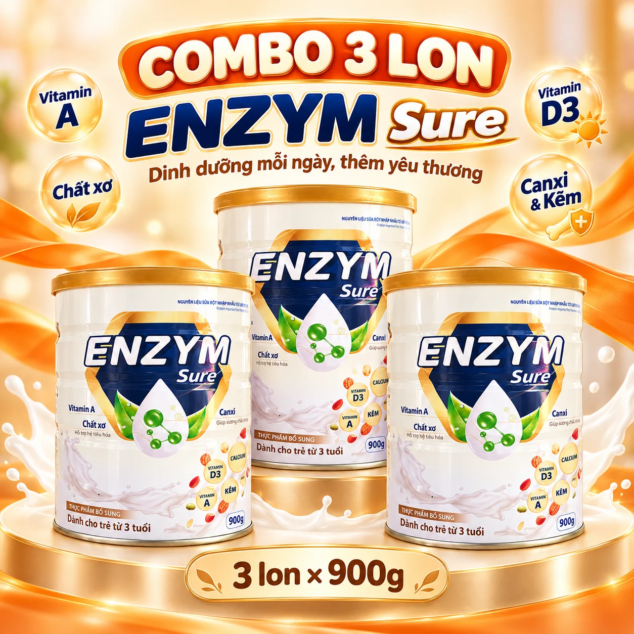 Combo 3 lon ENZYM Sure 900g (3)