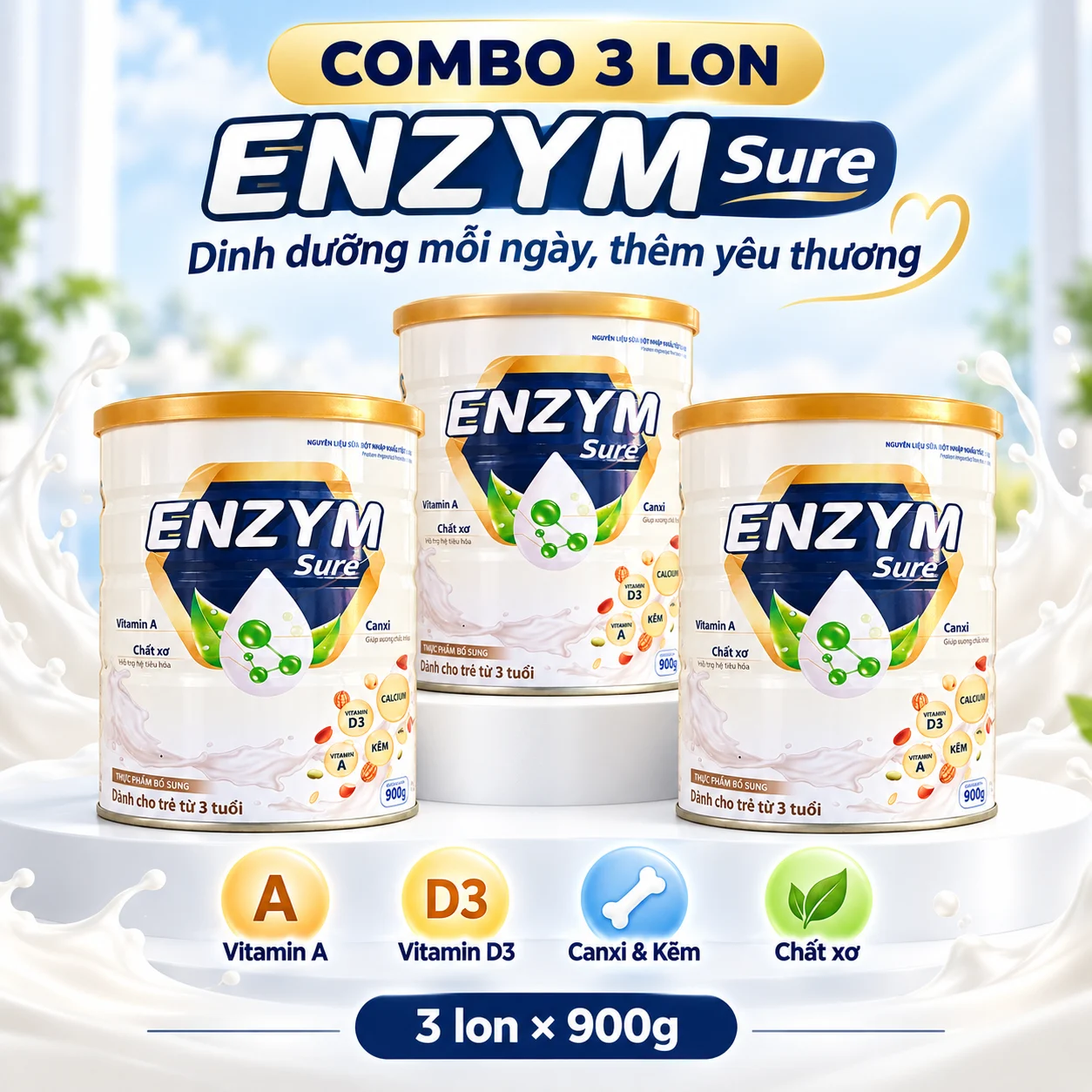 Combo 3 lon ENZYM Sure 900g (2)