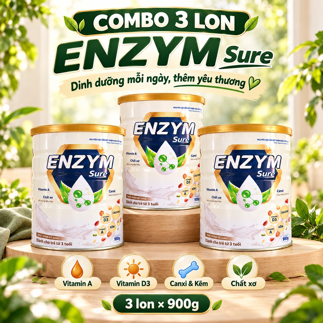 Combo 3 lon ENZYM Sure 900g (1)