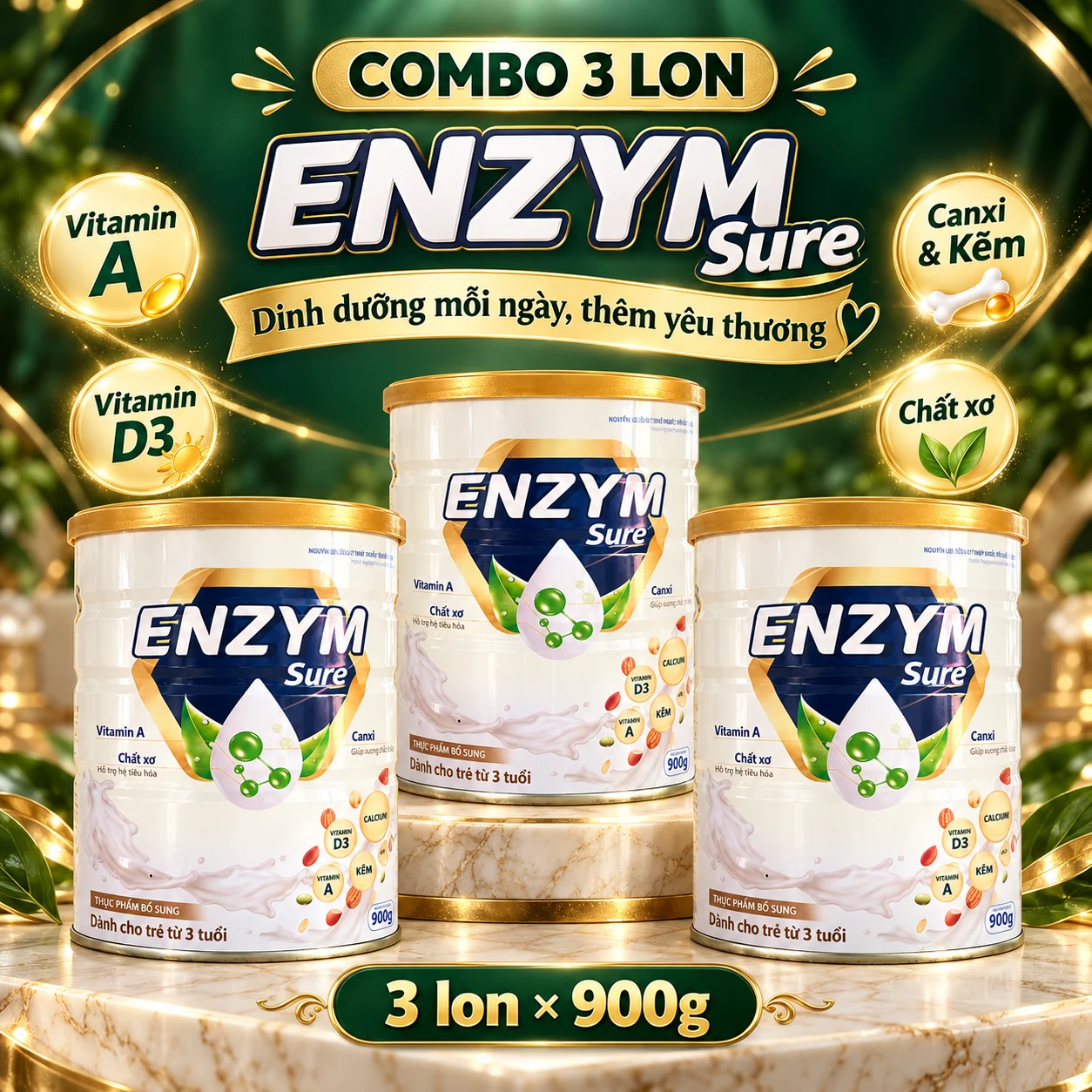 Combo 3 lon ENZYM Sure 900g